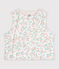 Gilet sans manche r&eacute;versible b&eacute;b&eacute; en coton imprim&eacute; blanc/rose