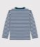 Tee-shirt manches longues en coton enfant garçon bleu MEDIEVAL/blanc MARSHMALLOW