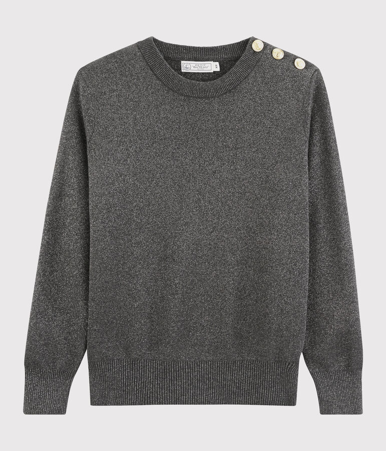 Pull brillant coton Femme noir CITY/gris ARGENT