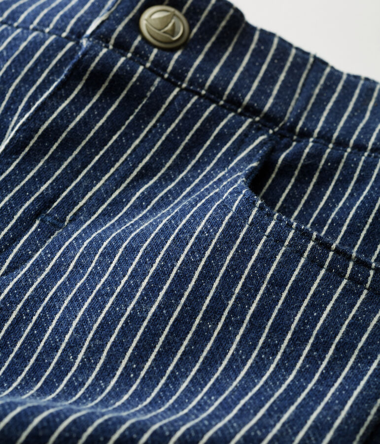 Pantalon en maille ray&eacute;e b&eacute;b&eacute; gar&ccedil;on bleu/blanc