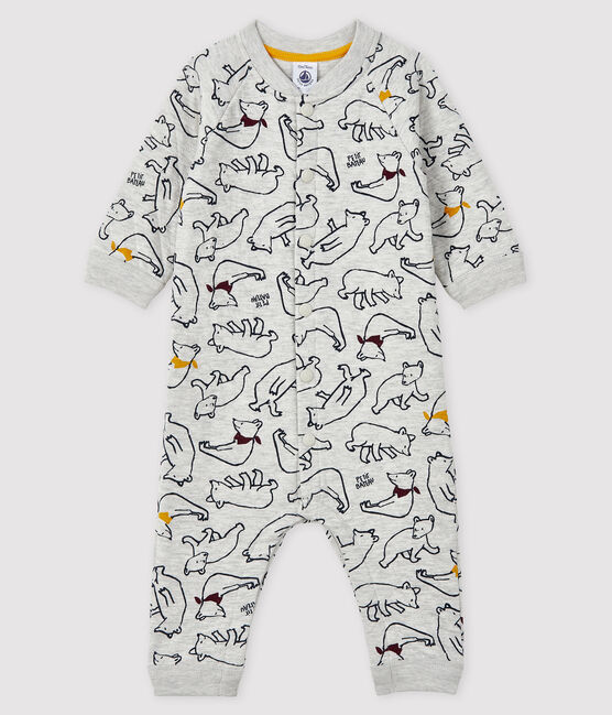 Combinaison longue bébé garçon gris BELUGA/blanc MULTICO