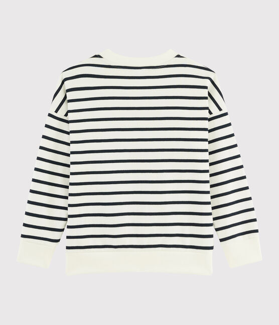 Sweatshirt enfant garçon blanc MARSHMALLOW/bleu SMOKING