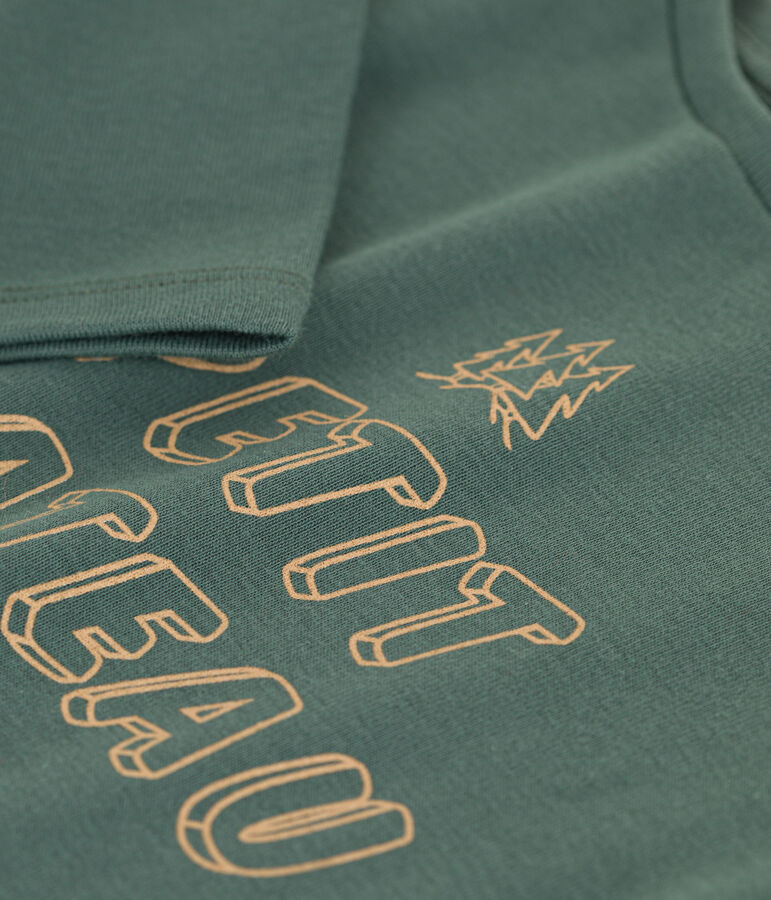 Tee-shirt manches longues en coton enfant fille / gar&ccedil;on vert VALLEE