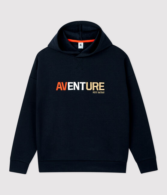 Sweatshirt à capuche en molleton enfant garçon bleu SMOKING