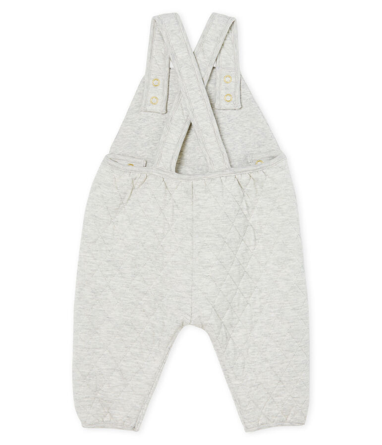 Salopette longue b&eacute;b&eacute; fille en tubique matelass&eacute; gris