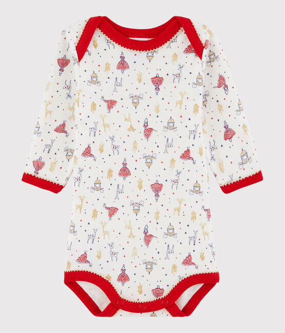 Body manches longues bébé fille blanc LAIT/blanc MULTICO