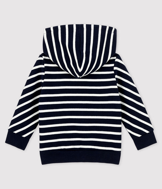 Sweatshirt à capuche bébé garçon bleu SMOKING/blanc MARSHMALLOW