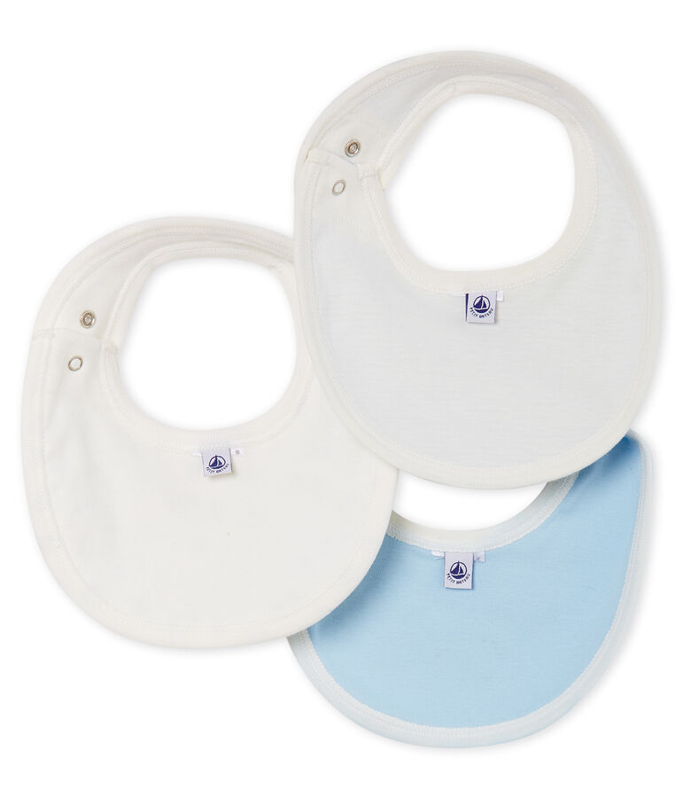 Lot de trois bavoirs b&eacute;b&eacute; en c&ocirc;te multicouleur
