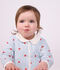 Pyjama b&eacute;b&eacute; en coton avec col, imprim&eacute; c&oelig;urs blanc/multicouleur