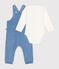 Ensemble salopette en velours bébé bleu BEACH