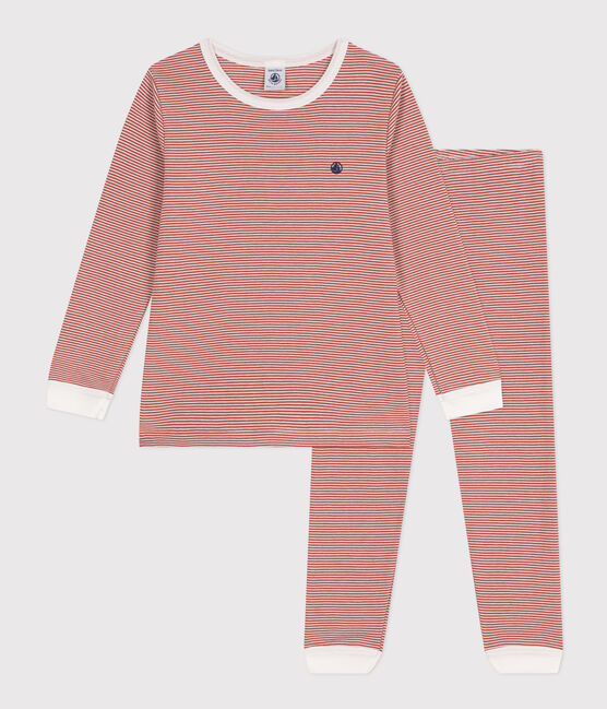 Pyjama rayé en coton enfant FAMEUX/ MARSHMALLOW