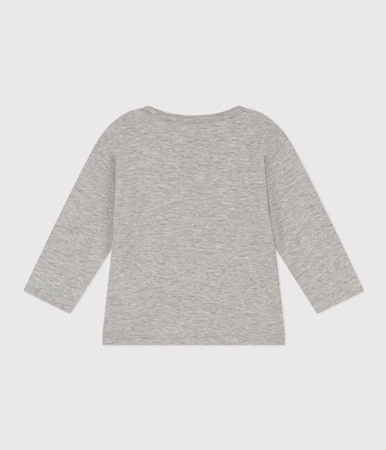 Tee-shirt manches longues en jersey flammé bébé gris CHATON CHINE