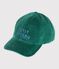 Casquette enfant en velours unie vert