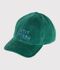 Casquette enfant en velours unie vert