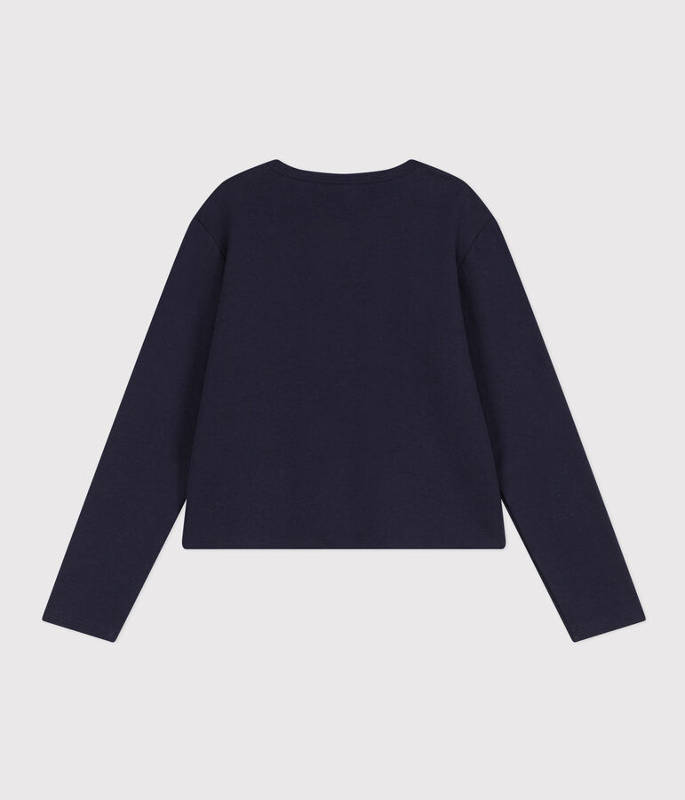 Cardigan &agrave; pressions en coton Femme bleu