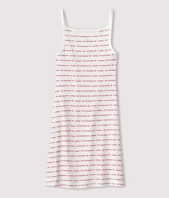 Robe à bretelles Femme blanc MARSHMALLOW/rouge TERKUIT