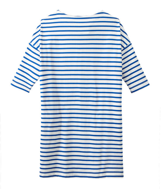 Robe marinière femme blanc MARSHMALLOW/bleu PERSE
