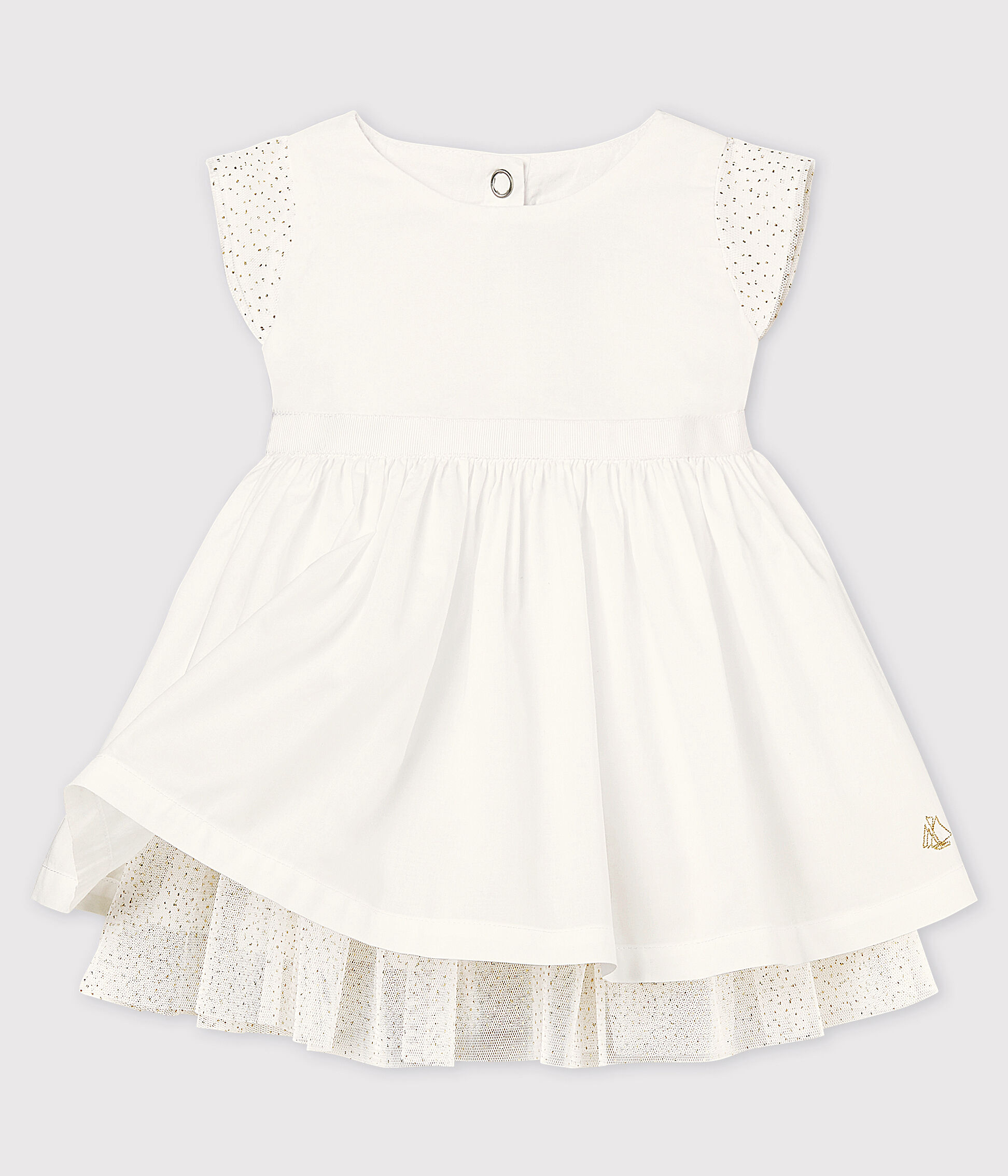 Robe cérémonie en popeline et tulle bébé fille ECUME Petit Bateau