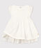 Robe cérémonie en popeline et tulle bébé fille blanc ECUME