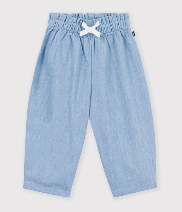 Pantalon b&eacute;b&eacute; en chambray bleu