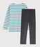 Pyjama ancre petit garçon en velours blanc MARSHMALLOW/ BRUME/ MULTICO