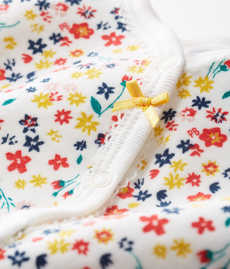 Dors bien b&eacute;b&eacute; fille en velours blanc/multicouleur