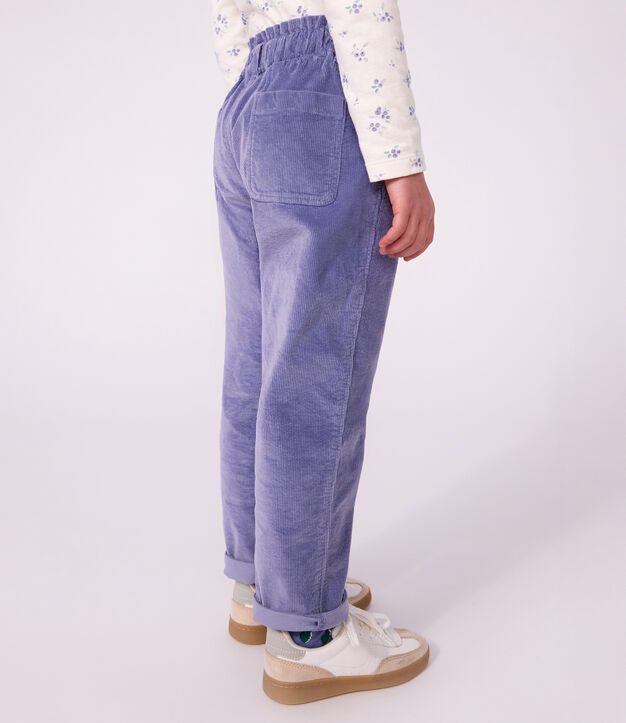 Pantalon enfant en velours violet