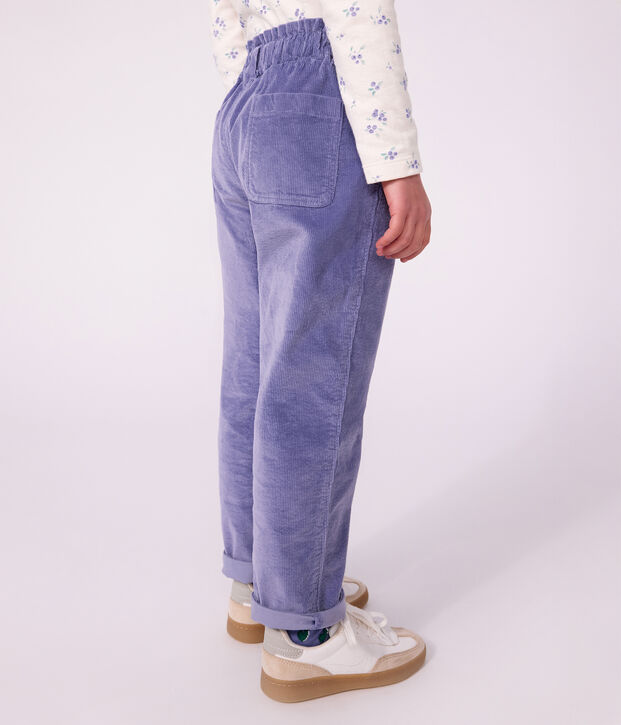 Pantalon enfant en velours violet