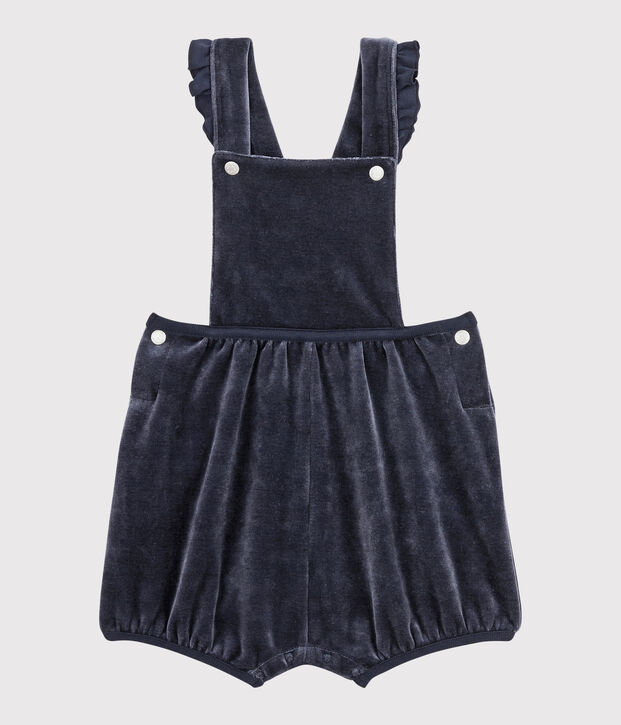 Salopette courte b&eacute;b&eacute; fille bleu marine