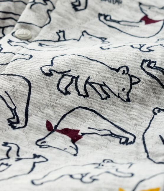 Combinaison longue bébé garçon gris BELUGA/blanc MULTICO