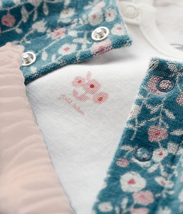 Ensemble 3 pi&egrave;ces b&eacute;b&eacute; en velours et en c&ocirc;te vert/multicouleur