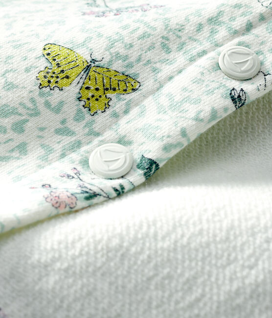 Cardigan bébé fille en molleton imprimé blanc MARSHMALLOW/blanc MULTICO