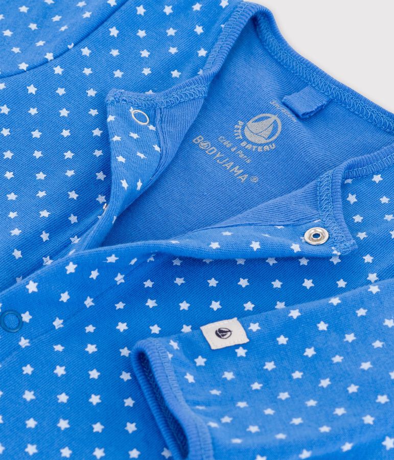 Bodyjama b&eacute;b&eacute; en coton biologique bleu BRASIER/gris MARSHMALLOW