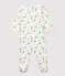 Dors-bien zippé à fleurs bébé fille en tubique blanc MARSHMALLOW/blanc MULTICO