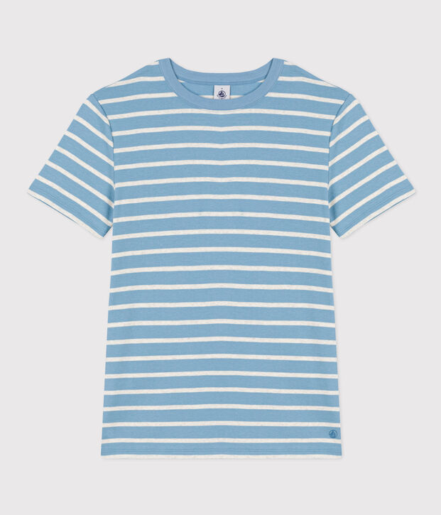 Tee-shirt L'ICONIQUE col rond en coton Femme bleu/beige