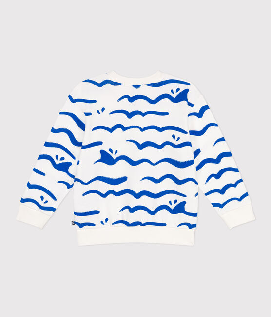 Sweatshirt enfant en coton imprimé blanc MARSHMALLOW/blanc MULTICO