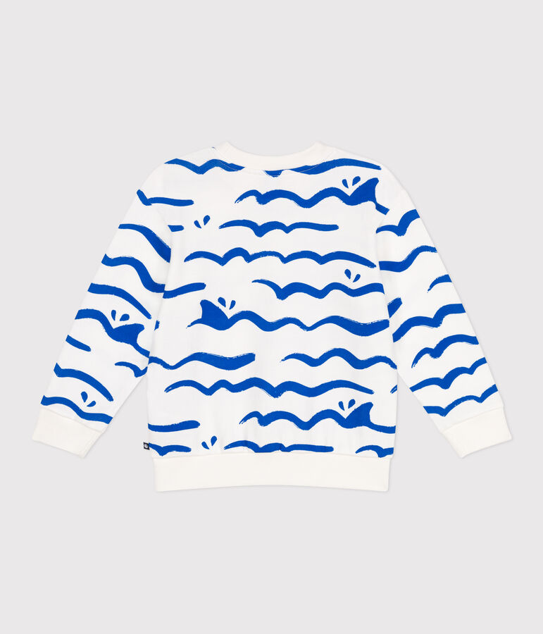 Sweatshirt enfant en coton imprim&eacute; blanc/multicouleur