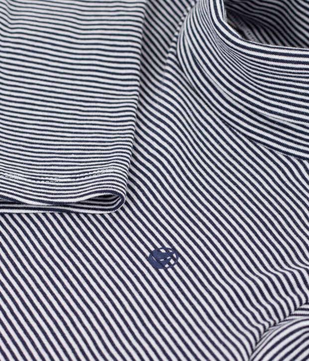 Sous-pull ray&eacute; en coton enfant fille / gar&ccedil;on bleu/blanc