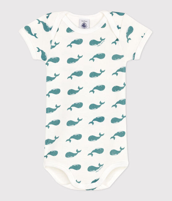 Body manches courtes en coton imprimé bébé vert MARSHMALLOW/ DRAGONFLY