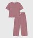 Pyjama femme en coton manches courtes jambes larges à rayures