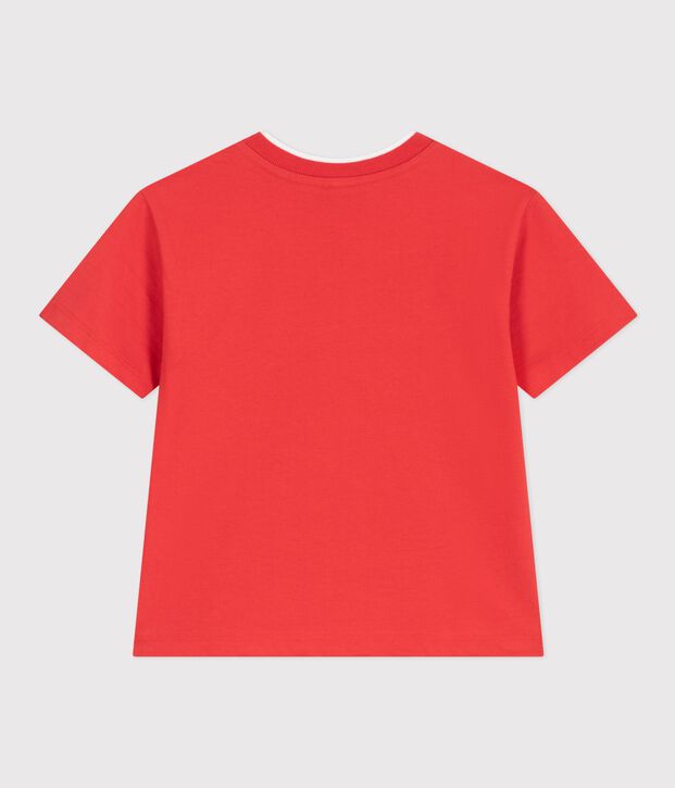 Tee-shirt enfant manches courtes en coton rouge