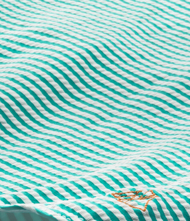 Maillot de bain fille 1 pi&egrave;ce vert/blanc