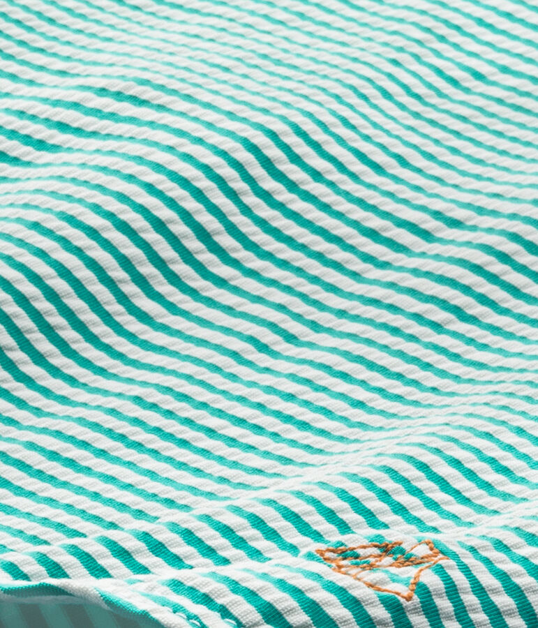 Maillot de bain fille 1 pi&egrave;ce vert/blanc