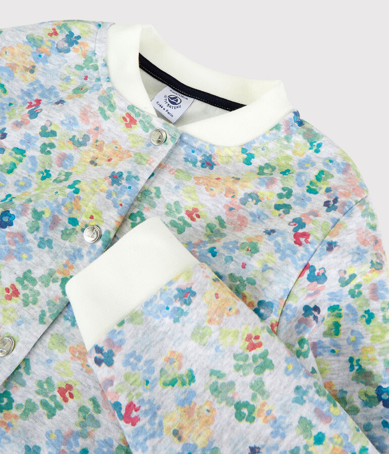 Cardigan esprit teddy en jersey enfant fille gris/multicouleur