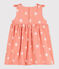 Robe bébé en coton sans manches, imprimée soleils orange ABRICOT/ MARSHMALLOW