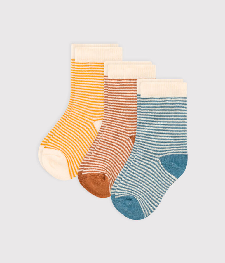 Lot de 3 paires de chaussettes milleraies b&eacute;b&eacute; multicouleur