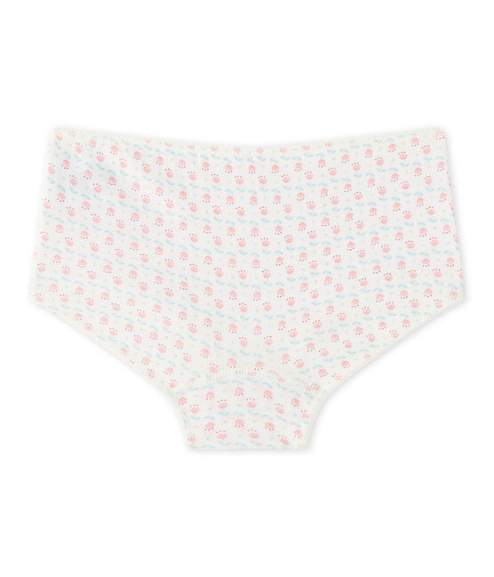 Shorty fille imprimé en jersey stretch blanc LAIT/blanc MULTICO