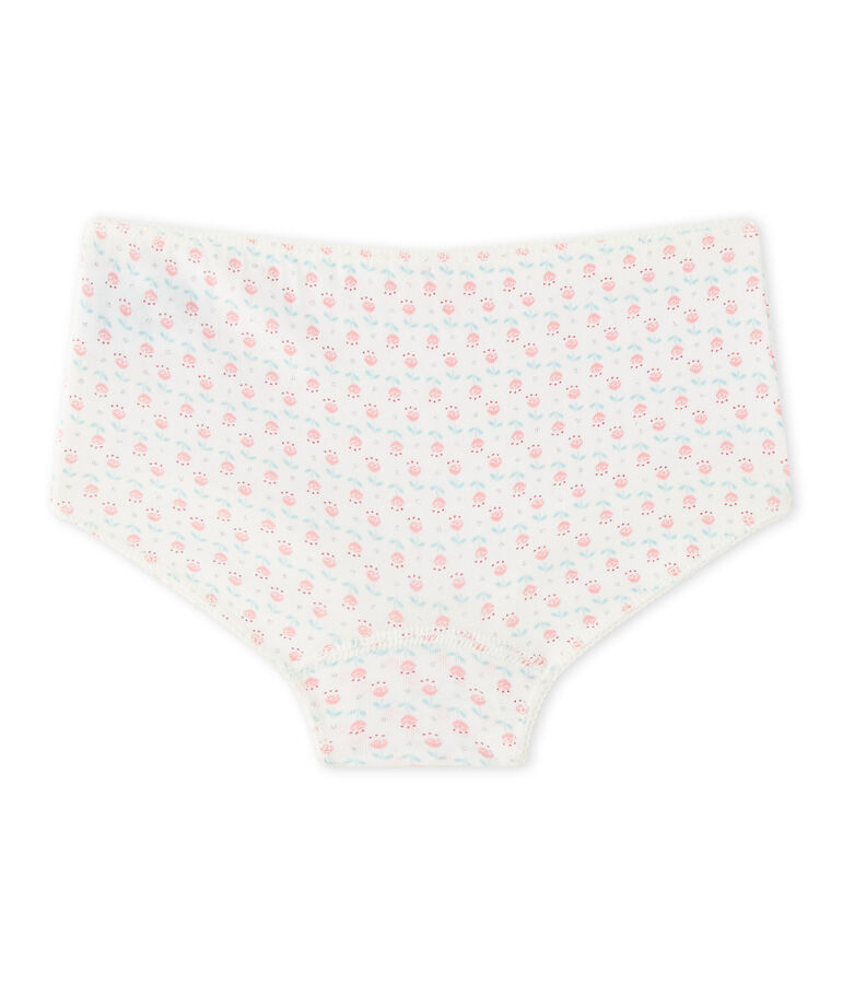 Shorty fille imprim&eacute; en jersey stretch blanc/multicouleur