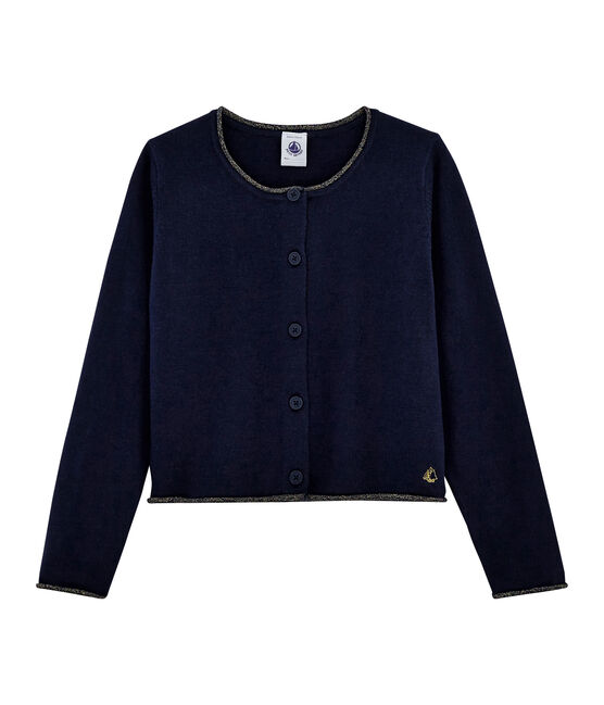 Cardigan tricot enfant fille bleu SMOKING