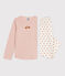 Pyjama petite fille en coton rose SALINE/blanc MULTICO